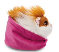 Caramell-white soft toy guinea pig in basket