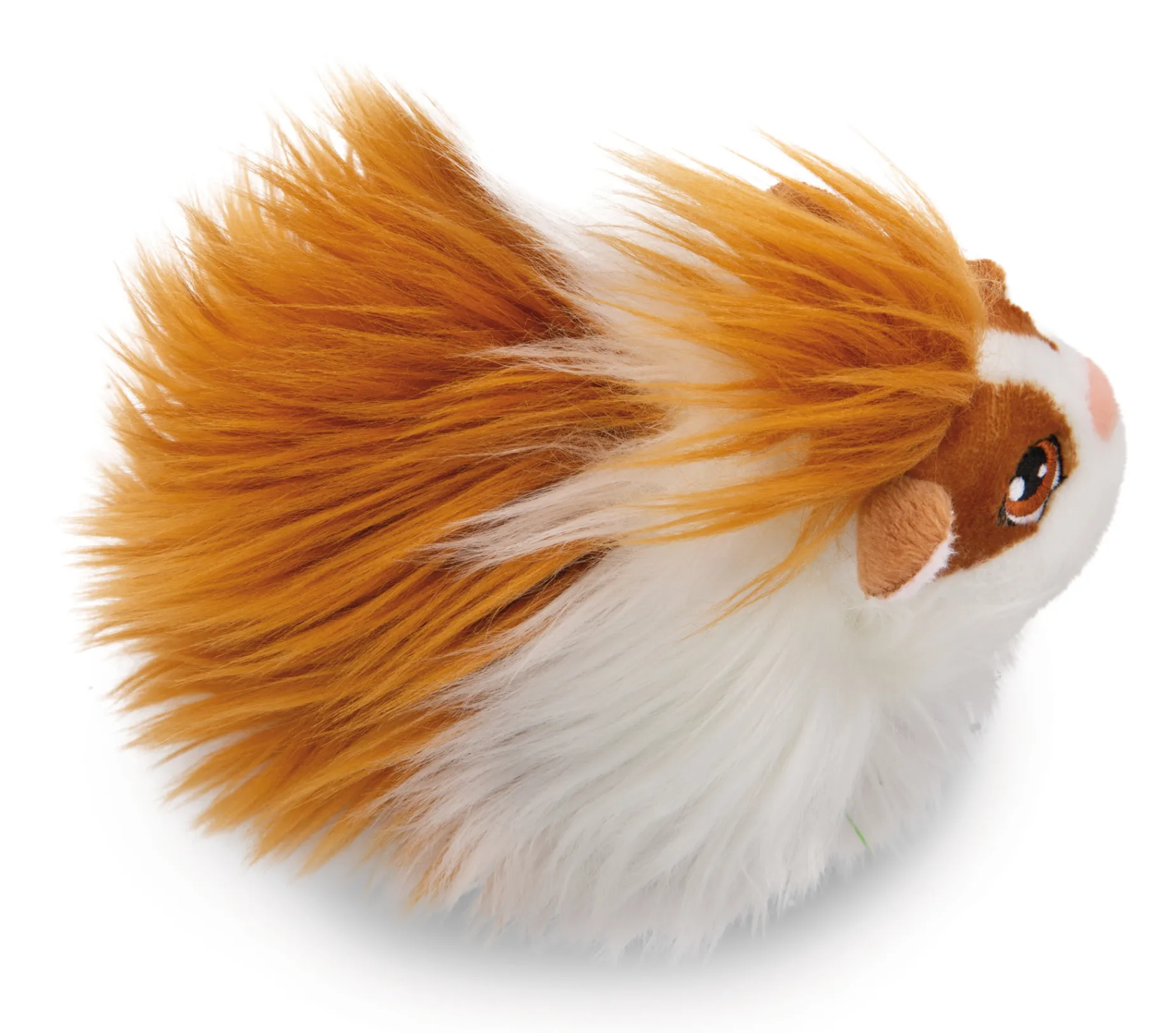 Caramell-white soft toy guinea pig in basket