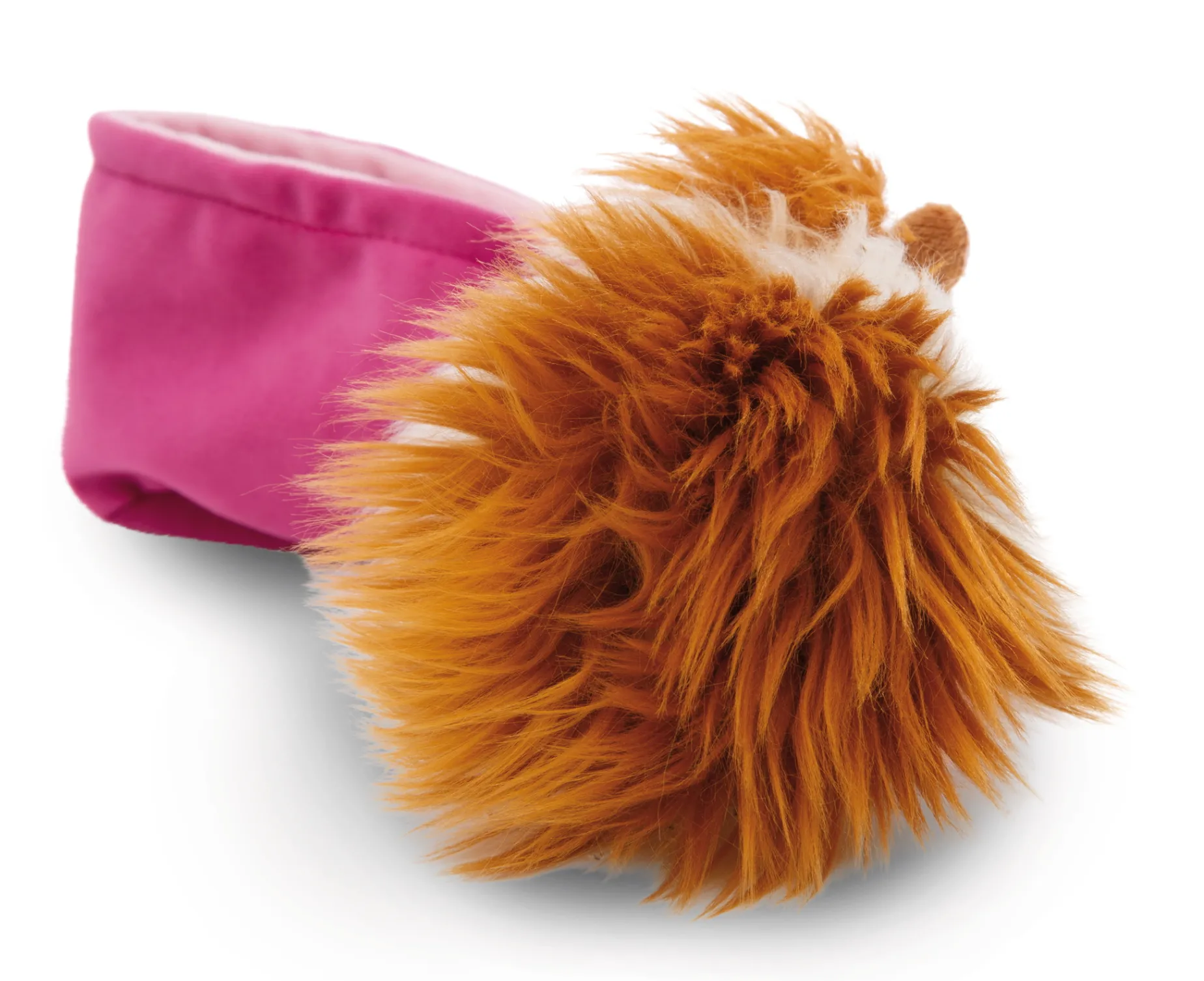 Caramell-white soft toy guinea pig in basket