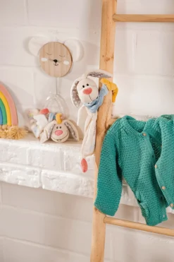 Comforter and rattle ring Guardian-Bunny"Dein Schutzengel" in gift box