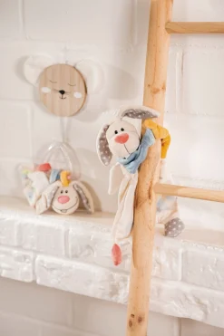 Comforter and rattle ring Guardian-Bunny"Dein Schutzengel" in gift box