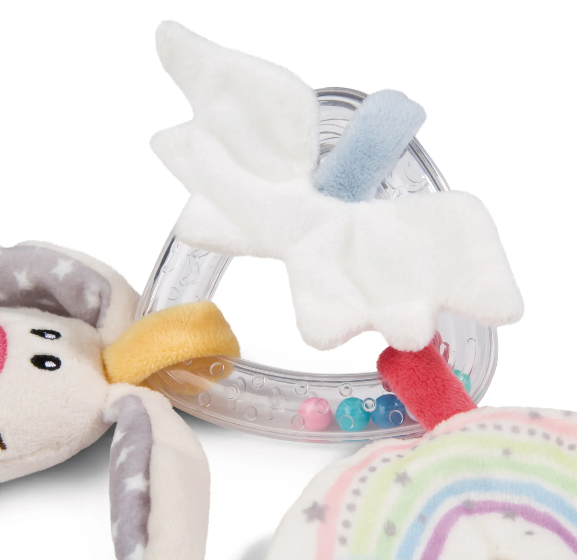 Comforter and rattle ring Guardian-Bunny"Dein Schutzengel" in gift box