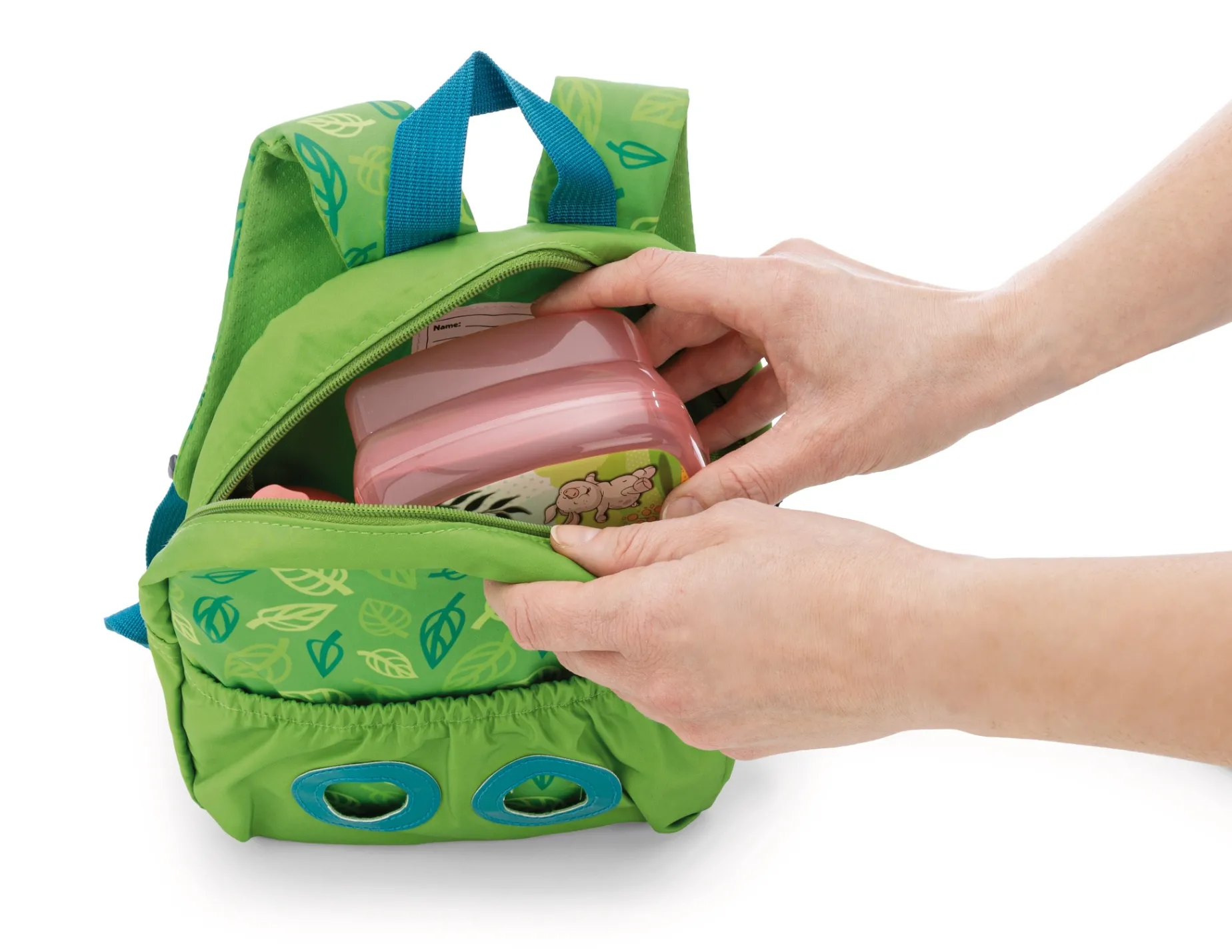 Green Backpack with soft toy koala