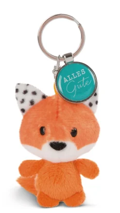 Key ring fox with pendant "Alles Gute"