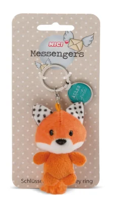 Key ring fox with pendant "Alles Gute"