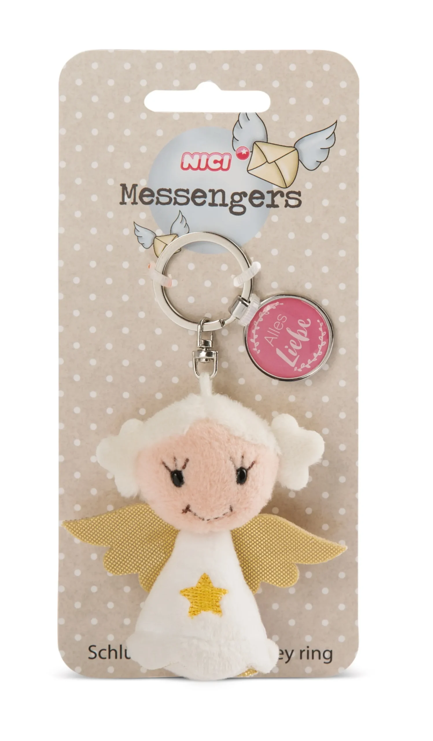 Keyholder Angel w. pendant "Alles Liebe"