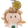 Keyholder angel with cloverleaf with pendant "Ich beschütze dich"