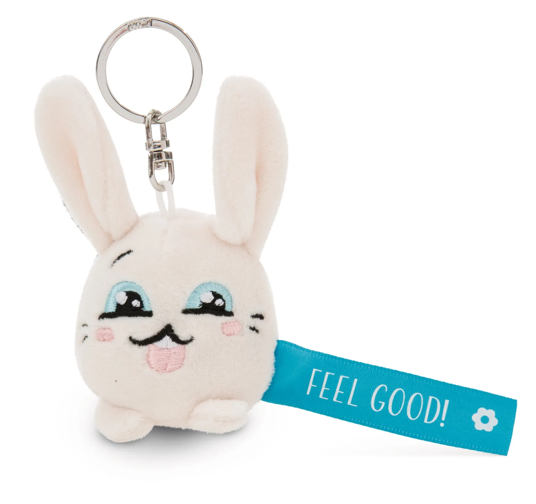 Keyholder Blue rabbit "Feel Good!"