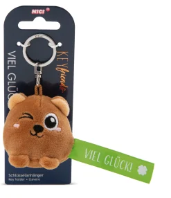 Keyholder Green bear "Viel Glück!"