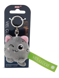 Keyholder Green cat "Viel Glück!"