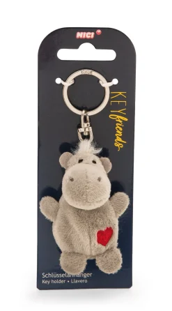 Keyholder Grey hippo with heart