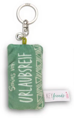 Keyholder mini plush cushion "Sowas von urlaubsreif" w. bell