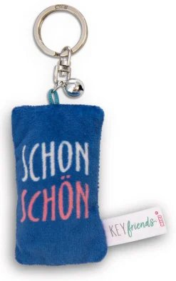 Keyholder mini plush cushion "Schon schön" w. bell