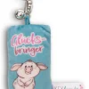 Keyholder mini plush cushion "Glücksbringer" w. bell