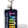 Keyholder mini plush cushion "Das Leben ist bunt" w. bell