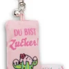 Keyholder mini plush cushion "Du bist Zucker!" w. bell