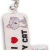 Keyholder mini plush cushion "I Herz my cat" w. bell