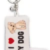 Keyholder mini plush cushion "I Herz my dog" w. bell