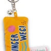 Keyholder mini plush cushion "Finger weg!" w. bell