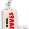 Keyholder mini plush cushion "Erstmal Pommes" w. bell