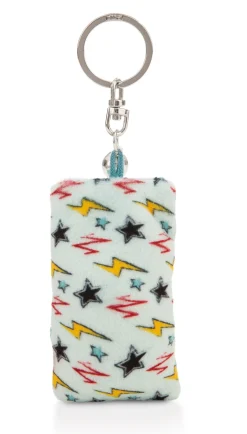 Keyholder mini plush cushion "Papa rockt!" w. bell