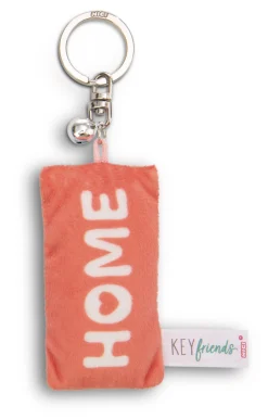 Keyholder mini plush cushion "Home" w. bell