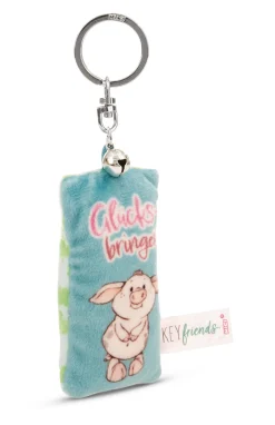 Keyholder mini plush cushion "Glücksbringer" w. bell