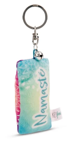 Keyholder mini plush cushion "Namasté" w. bell