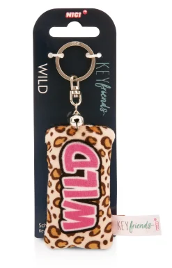 Keyholder mini plush cushion "Wild" w. bell