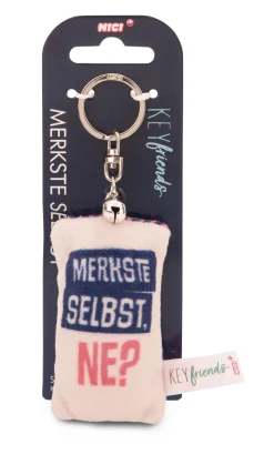 Keyholder mini plush cushion "Merkste selbst, ne?" w. bell
