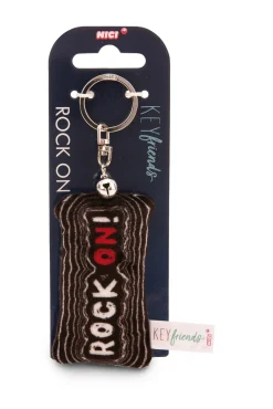 Keyholder mini plush cushion "Rock on!" w. bell