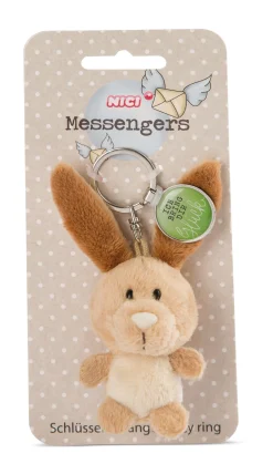Keyholder Rabbit w. pendant "Ich bringe dir Glück"