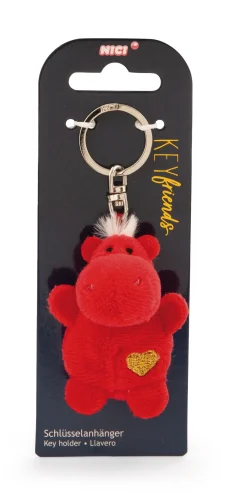 Keyholder Red hippo with heart