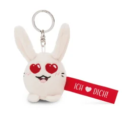 Keyholder Red rabbit "Ich herz dich!"