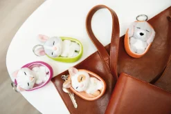 Keyholder Sleeping Pets Caramel Dotted Bunny NICI GREEN