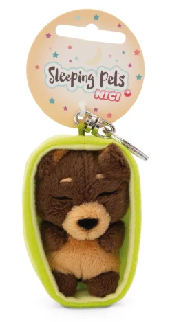 Keyholder Sleeping Pets Dark Brown Dog NICI GREEN