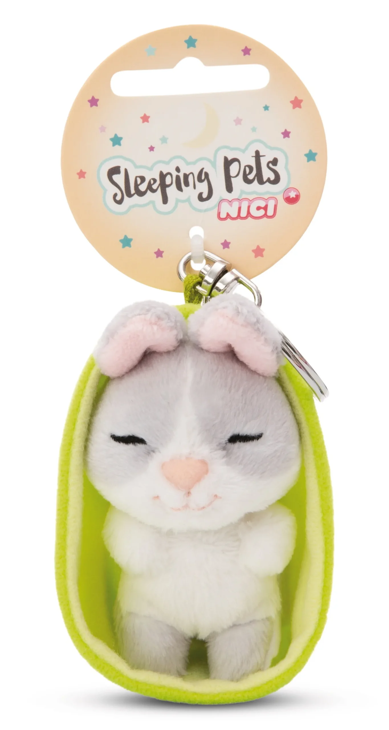 Keyholder Sleeping Pets Grey Bunny NICI GREEN