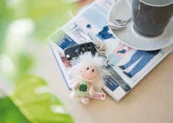 Keyring guardian angel with symbol cloverleaf