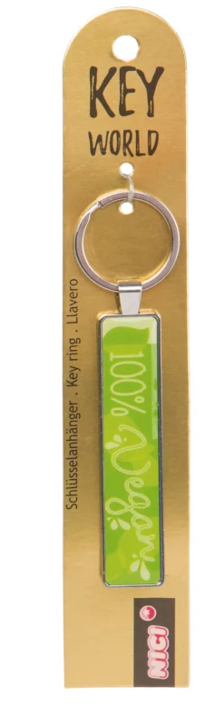 Keyring Key World '100% Vegan'