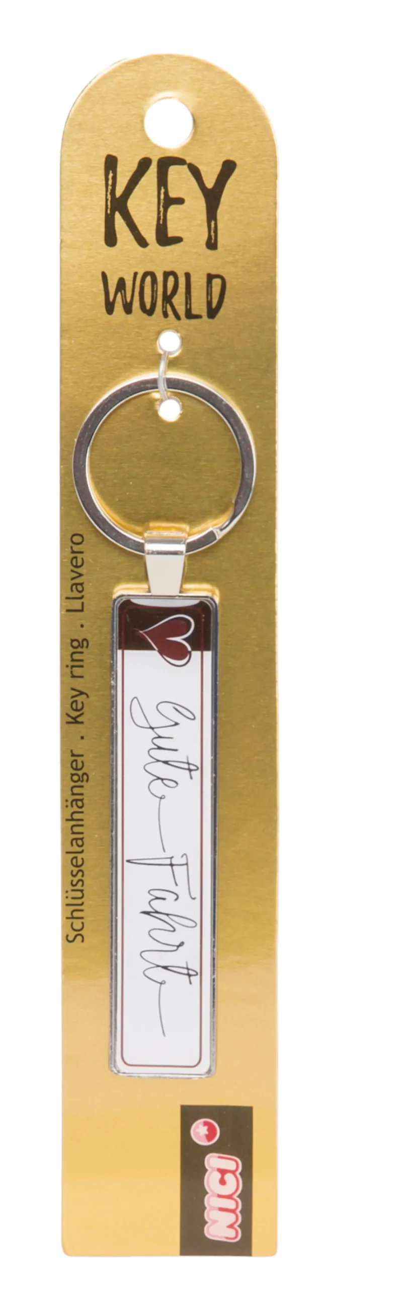 Keyring Key World 'Gute Fahrt'