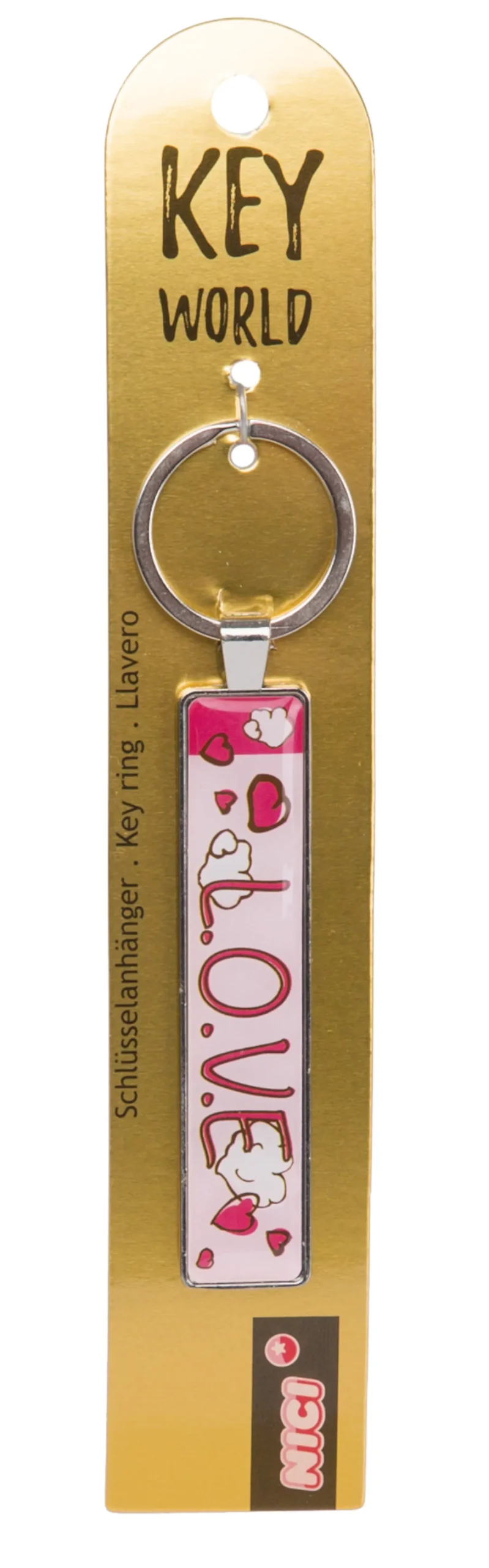 Keyring Key World 'L.O.V.E.'