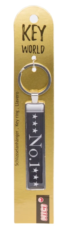 Keyring Key World 'No. 1'