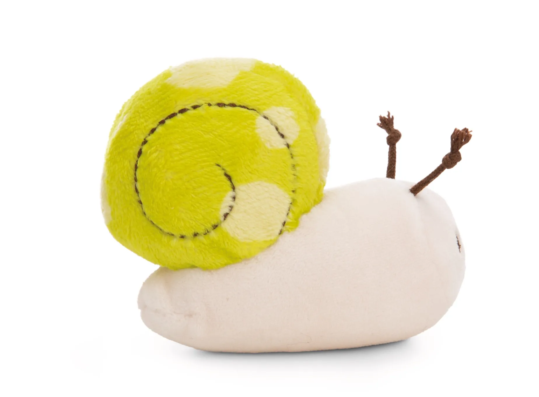 Kuscheltier Grüne Schnecke m. Botschaft "Have a slow day"