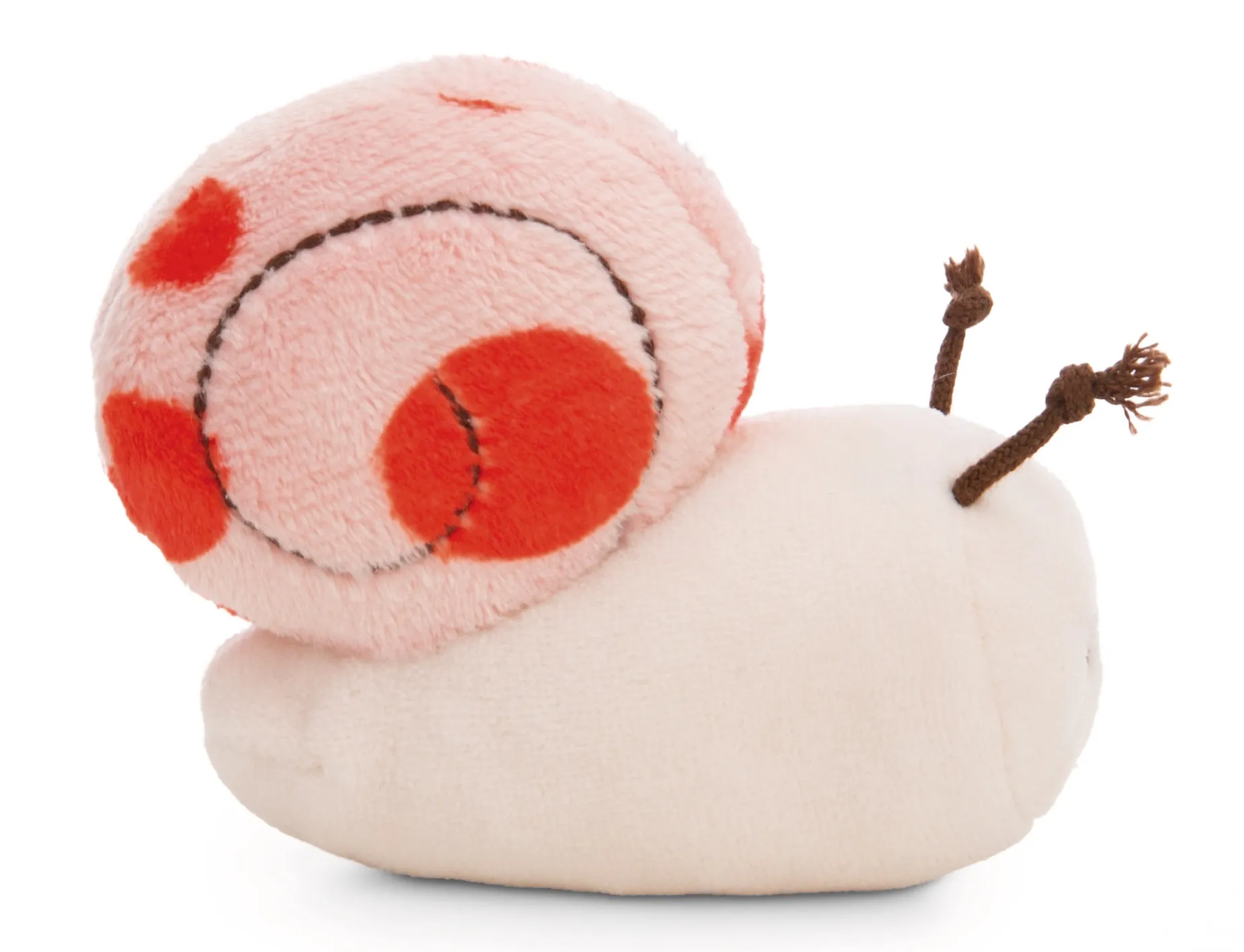 Kuscheltier Korallfarbene Schnecke m. Botschaft "Have a slow day"