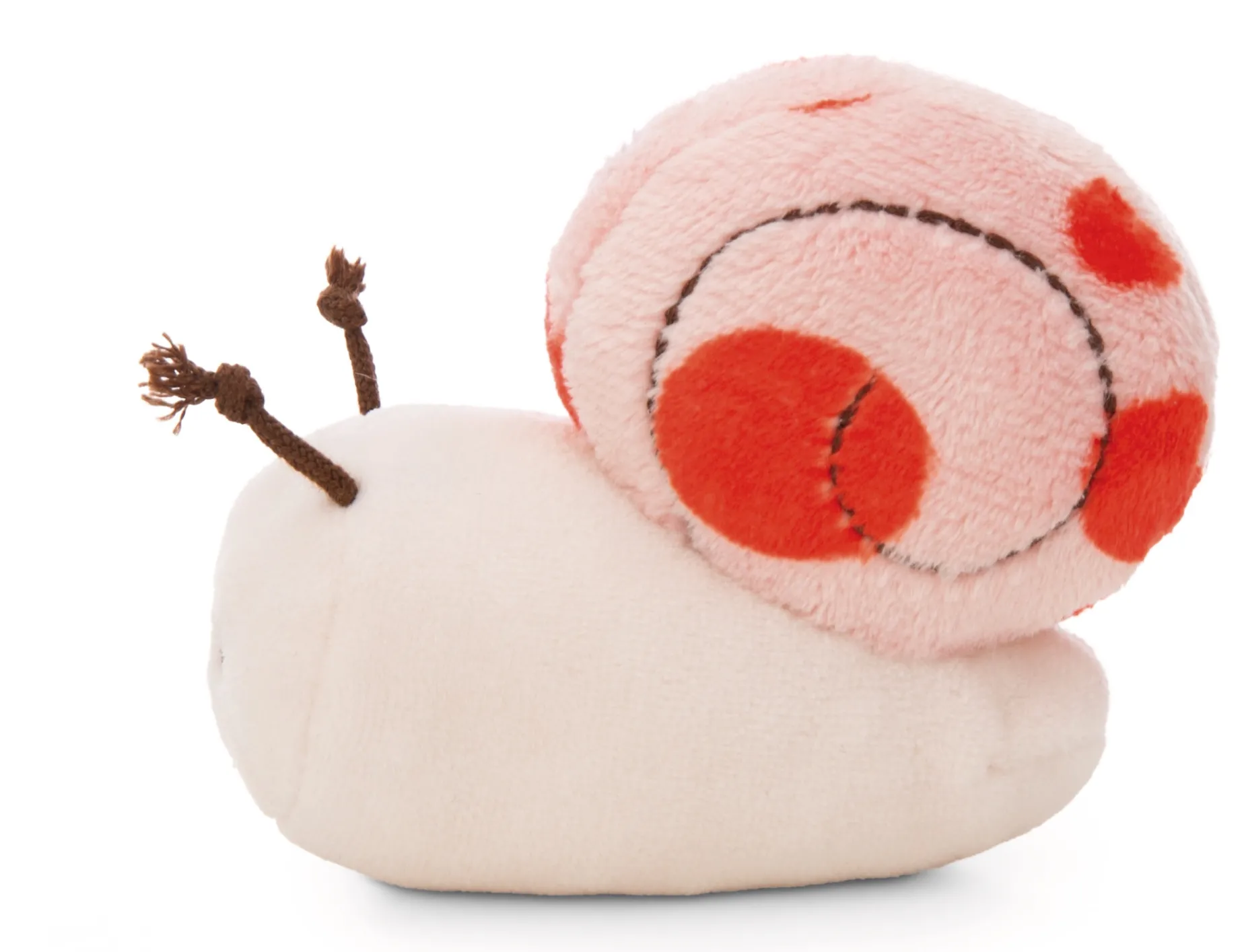 Kuscheltier Korallfarbene Schnecke m. Botschaft "Have a slow day"