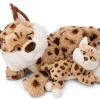 Lying Soft Toy Lynx Mum & Kid NICI GREEN