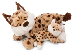 Lying Soft Toy Lynx Mum & Kid NICI GREEN