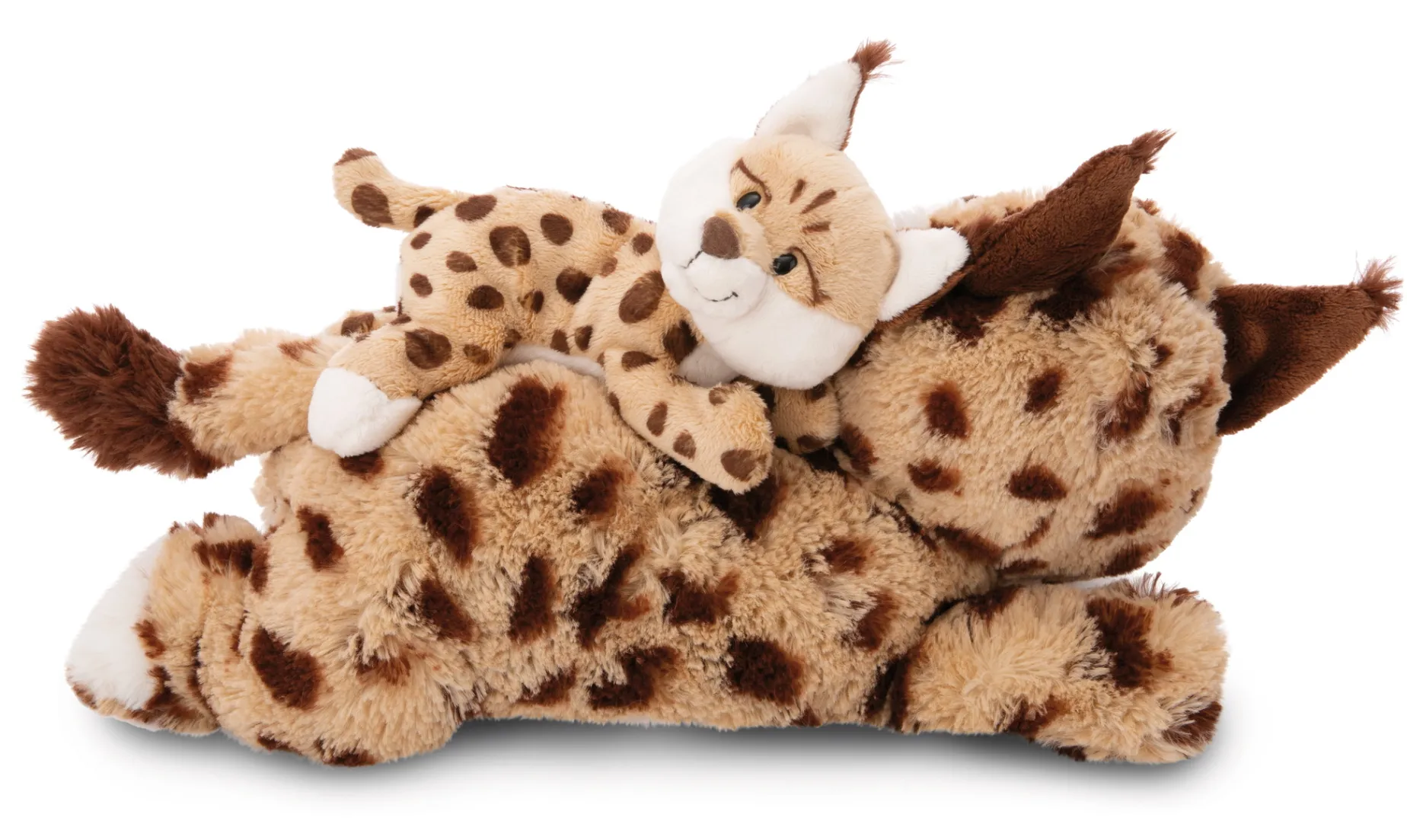 Lying Soft Toy Lynx Mum & Kid NICI GREEN