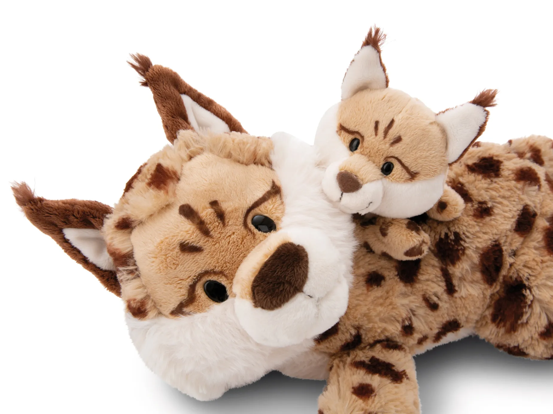 Lying Soft Toy Lynx Mum & Kid NICI GREEN