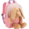 Pink Backpack with soft toy rabbit